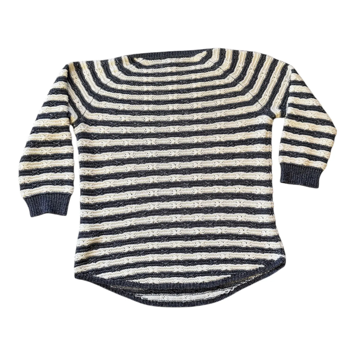 Woman's Large Chaps White Striped Jumper