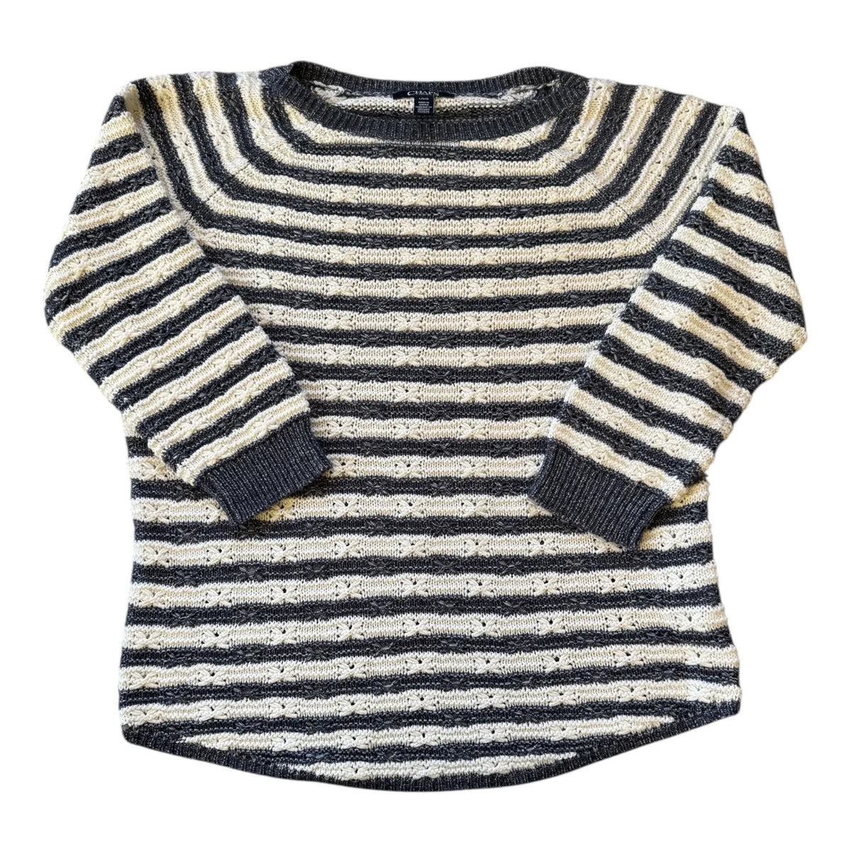 Woman's Large Chaps White Striped Jumper