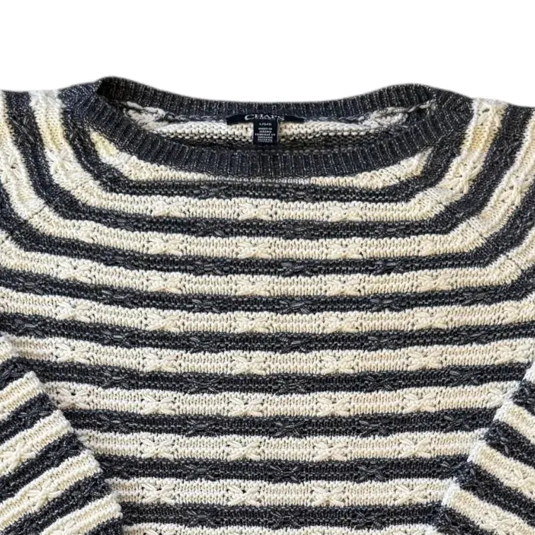 Woman's Large Chaps White Striped Jumper