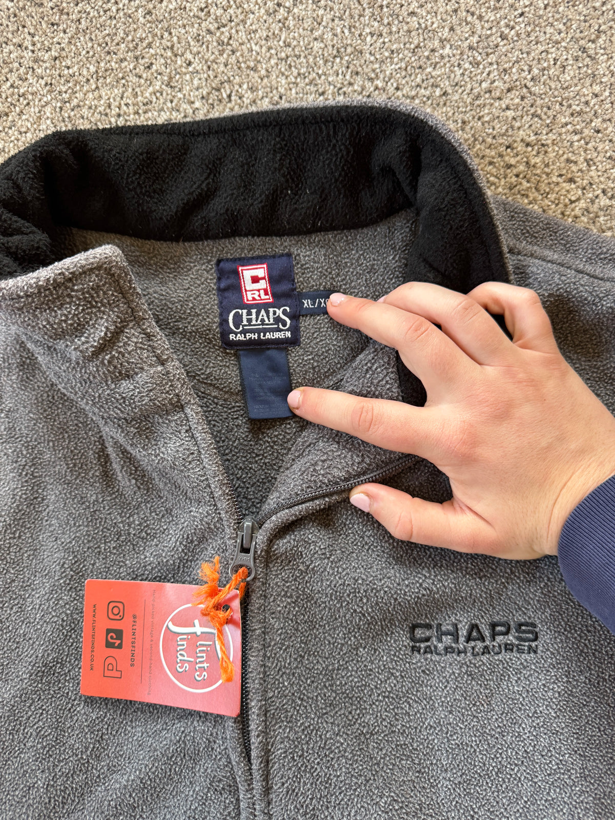 Extra large Chaps Grey Full Zip Fleece