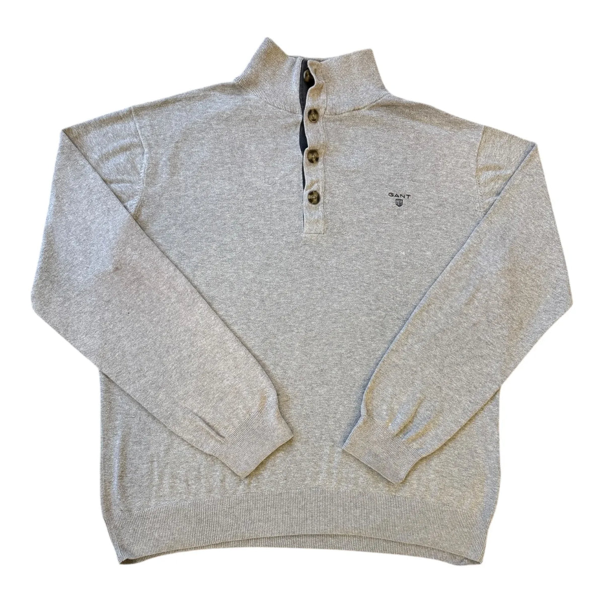 Extra large Gant Grey 1/4 Button Jumper