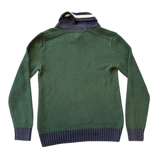 Aged 14-16 Ralph Lauren Green Knitted Shawl Neck Jumper