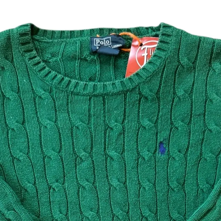 Aged 5 Ralph Lauren Green Cable Knit Jumper