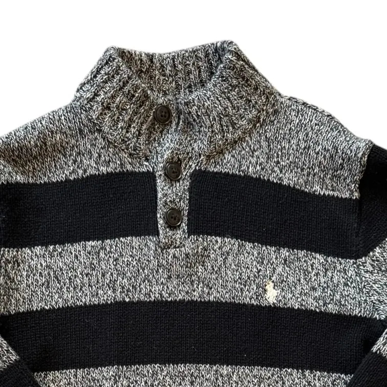 Aged 7 Ralph Lauren Grey Knitted 1/4 Button