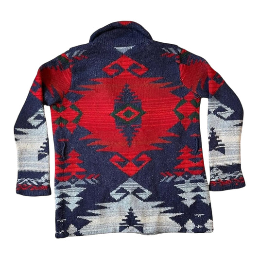 Woman's Petite Ralph Lauren Aztec Southwest Cardigan