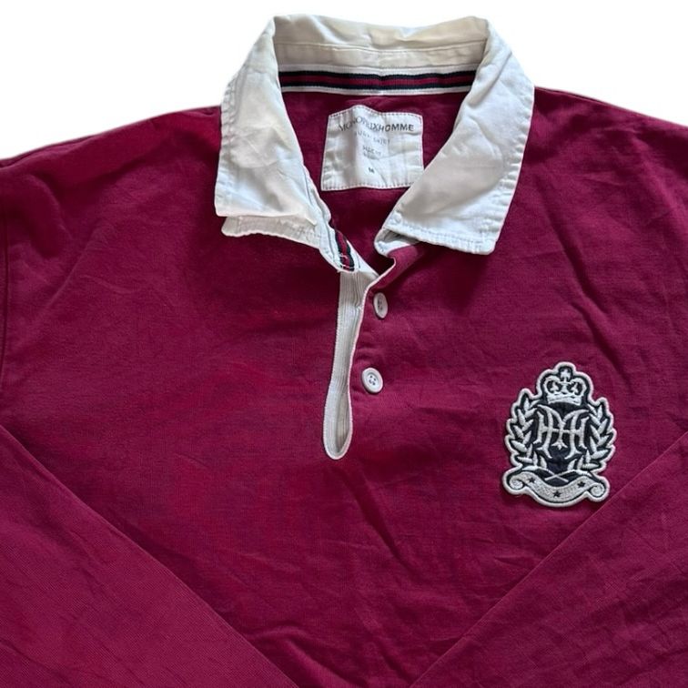 Medium Burgundy Red Rugby Shirt