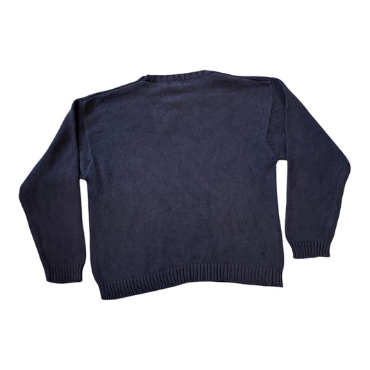 Large Eddie Bauer Navy Knitted Jumper