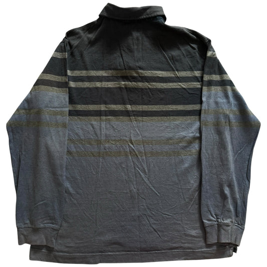 Medium Decenio Grey Striped Rugby Shirt