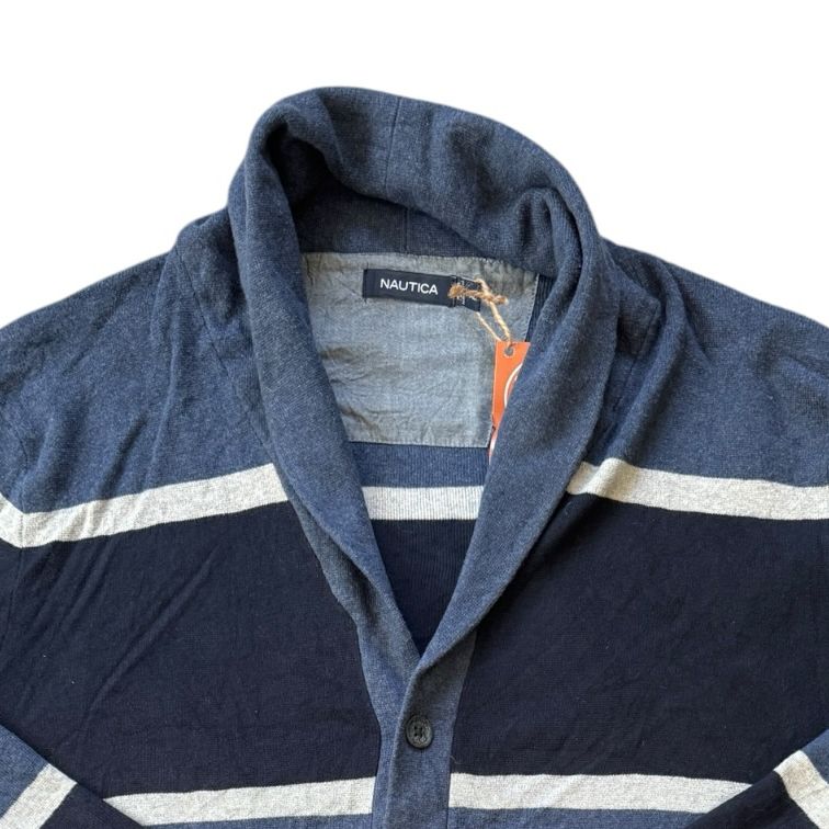 Extra large Nautica Blue, Navy and White Cardigan