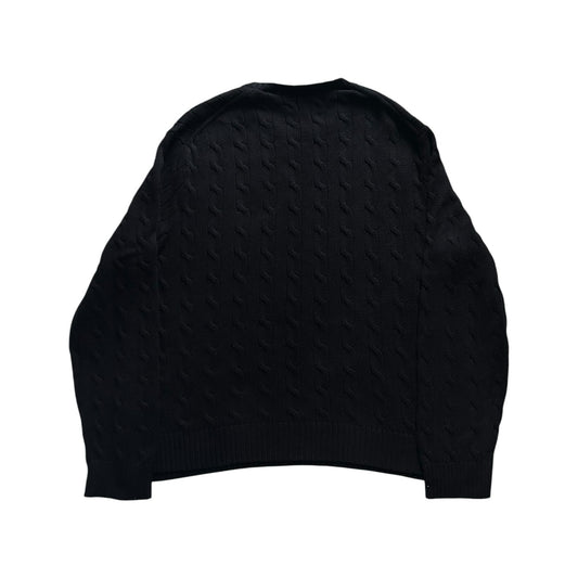 XXL Ralph Lauren Black Cable Knit Jumper