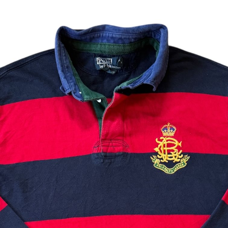 XXL Ralph Lauren Navy and Red Rugby Shirt