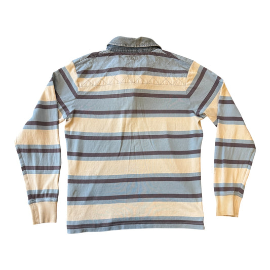 Large Gant Blue Striped Rugby Shirt - Marked