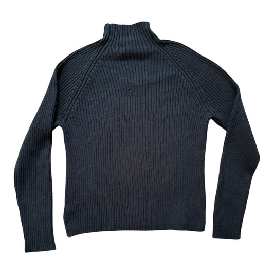 Woman's Medium Ralph Lauren Black Mock Neck Button Jumper