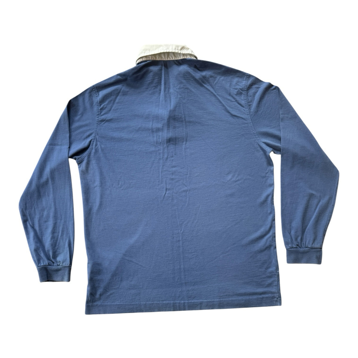 Large 90s Burberry Blue with Nova Check Detailed Rugby Shirt