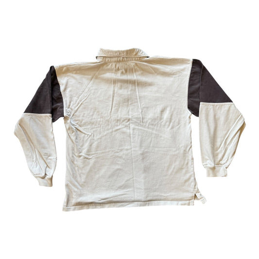 Medium Reebok Beige Rugby Shirt - Stained