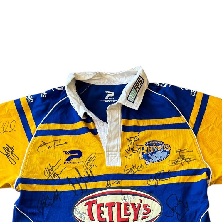 Signed Medium Leeds Rhinos Blue Rugby Shirt