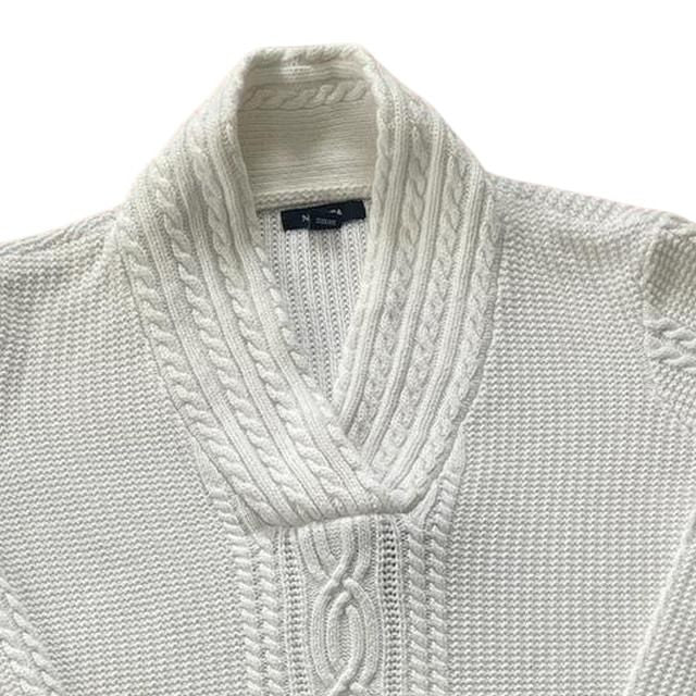 Woman's Medium Nautica White Knitted Shawl Neck Jumper