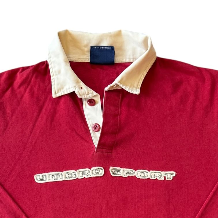 Large Umbro Sport Red Rugby Shirt