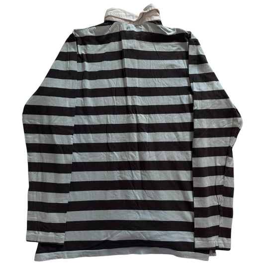 Large Zara Brown and Blue Rugby Shirt