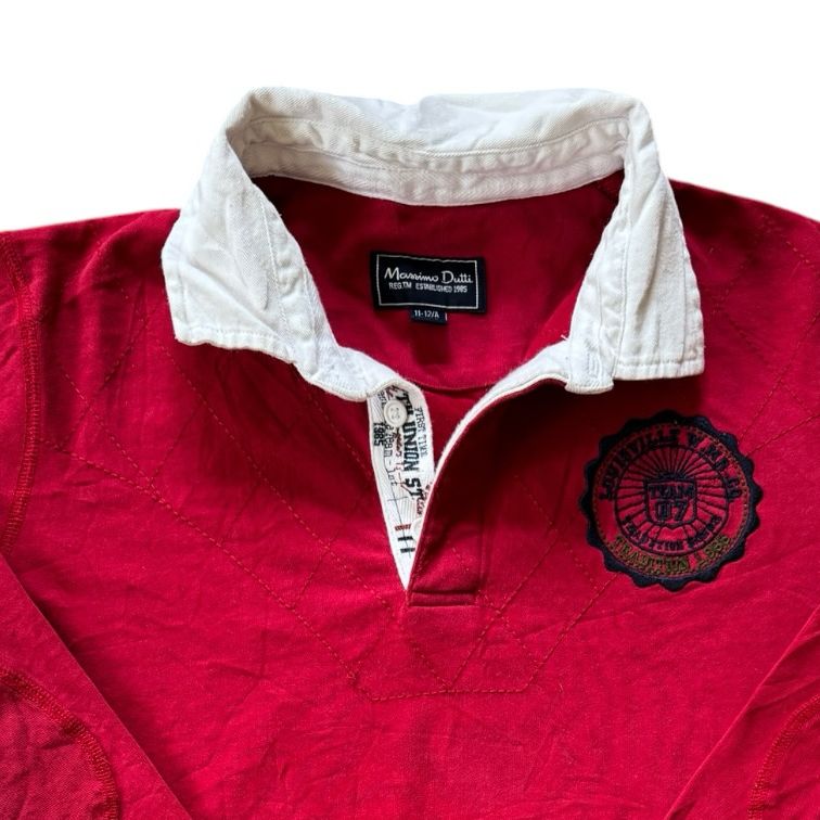 Aged 11-12 Massimo Dutti Red Rugby Shirt