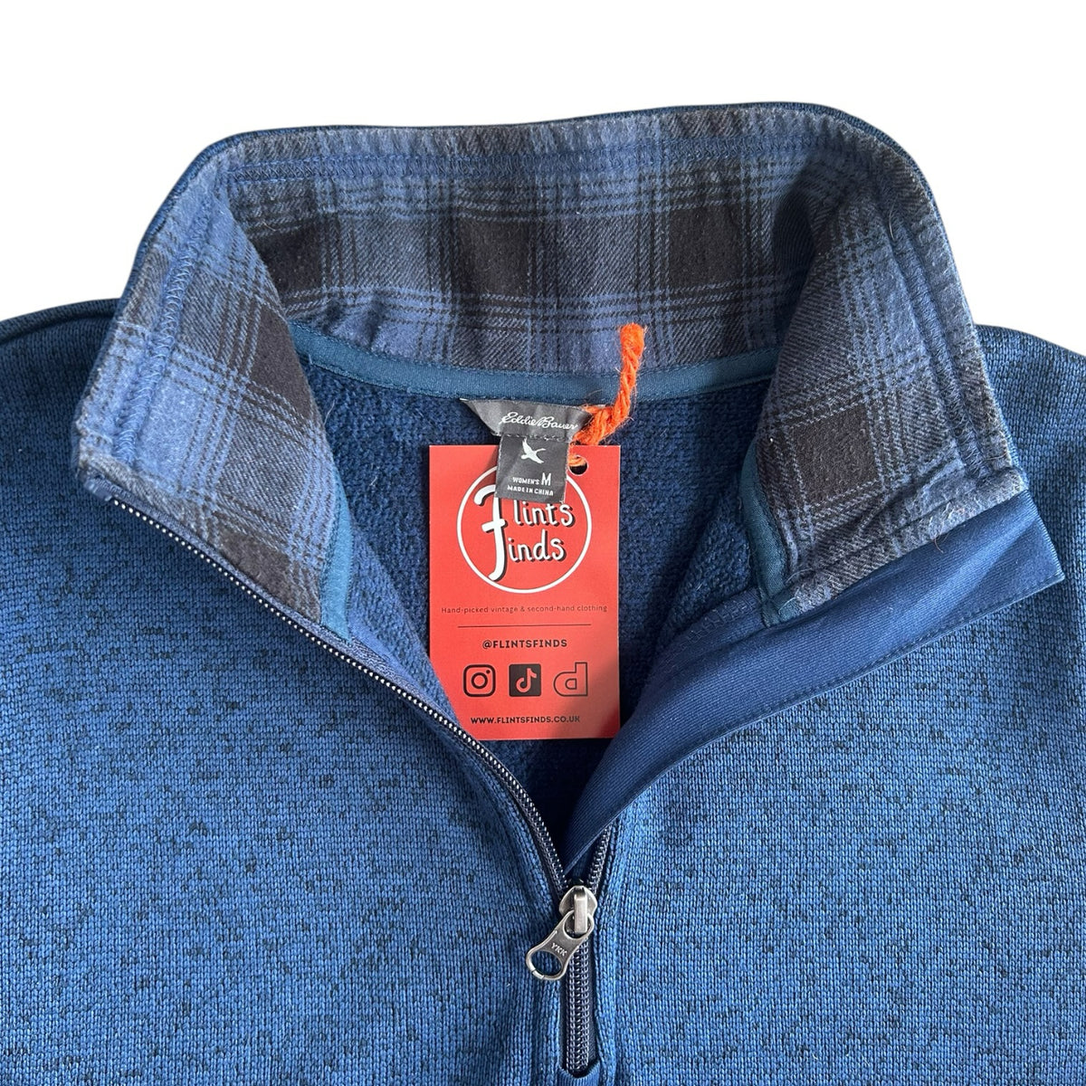 Woman's Medium Eddie Bauer Blue 1/4 Zip Fleece