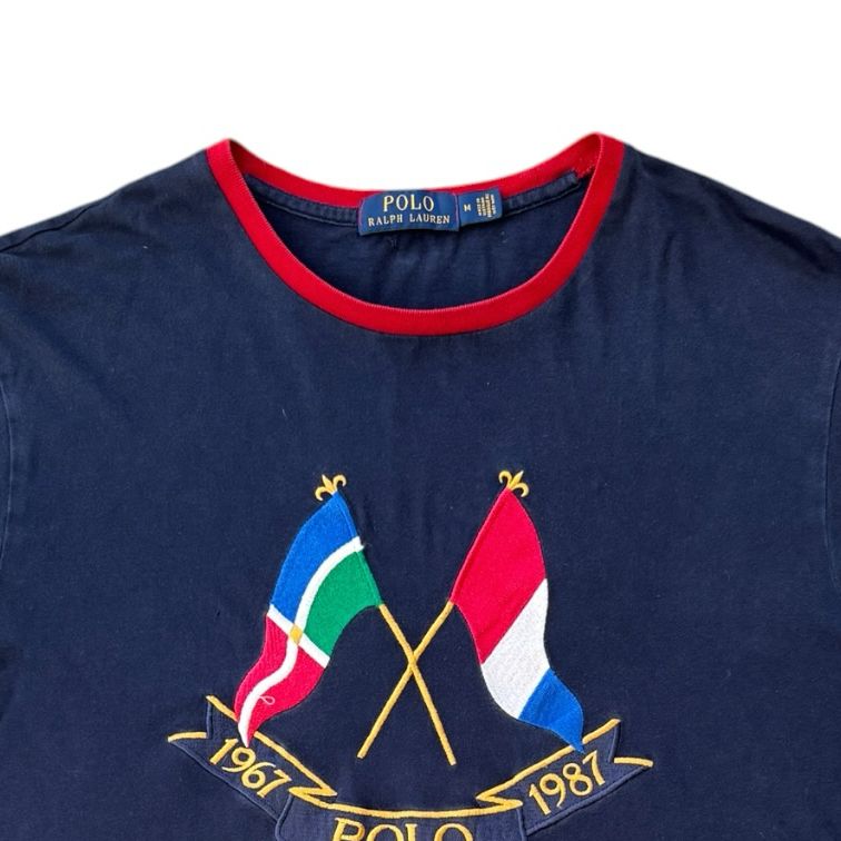 Medium Ralph Lauren Navy Cross Flags T-Shirt
