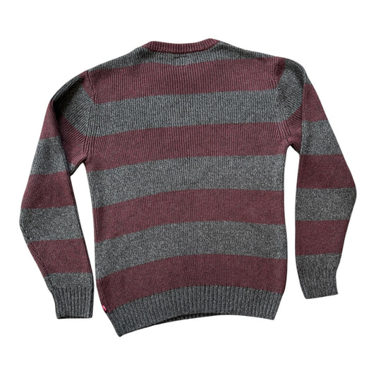 Medium Levi's Grey and Burgundy Knitted Jumper