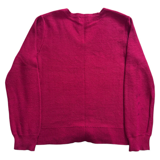 Extra large Chaps Pink V-Neck Cable Knit Jumper