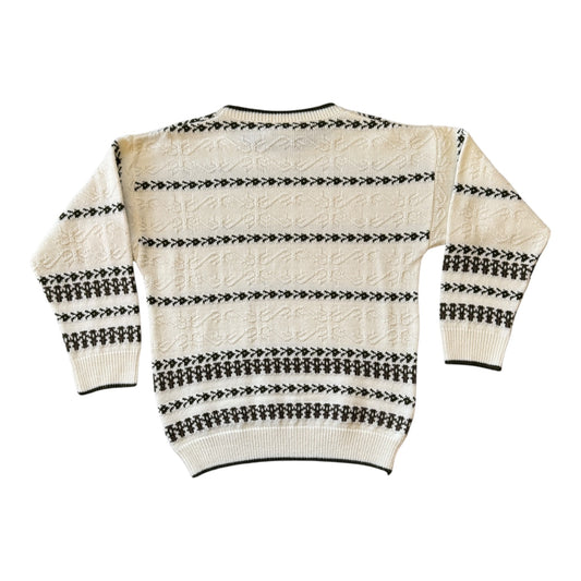 Woman's Small White and Green Funky Knit