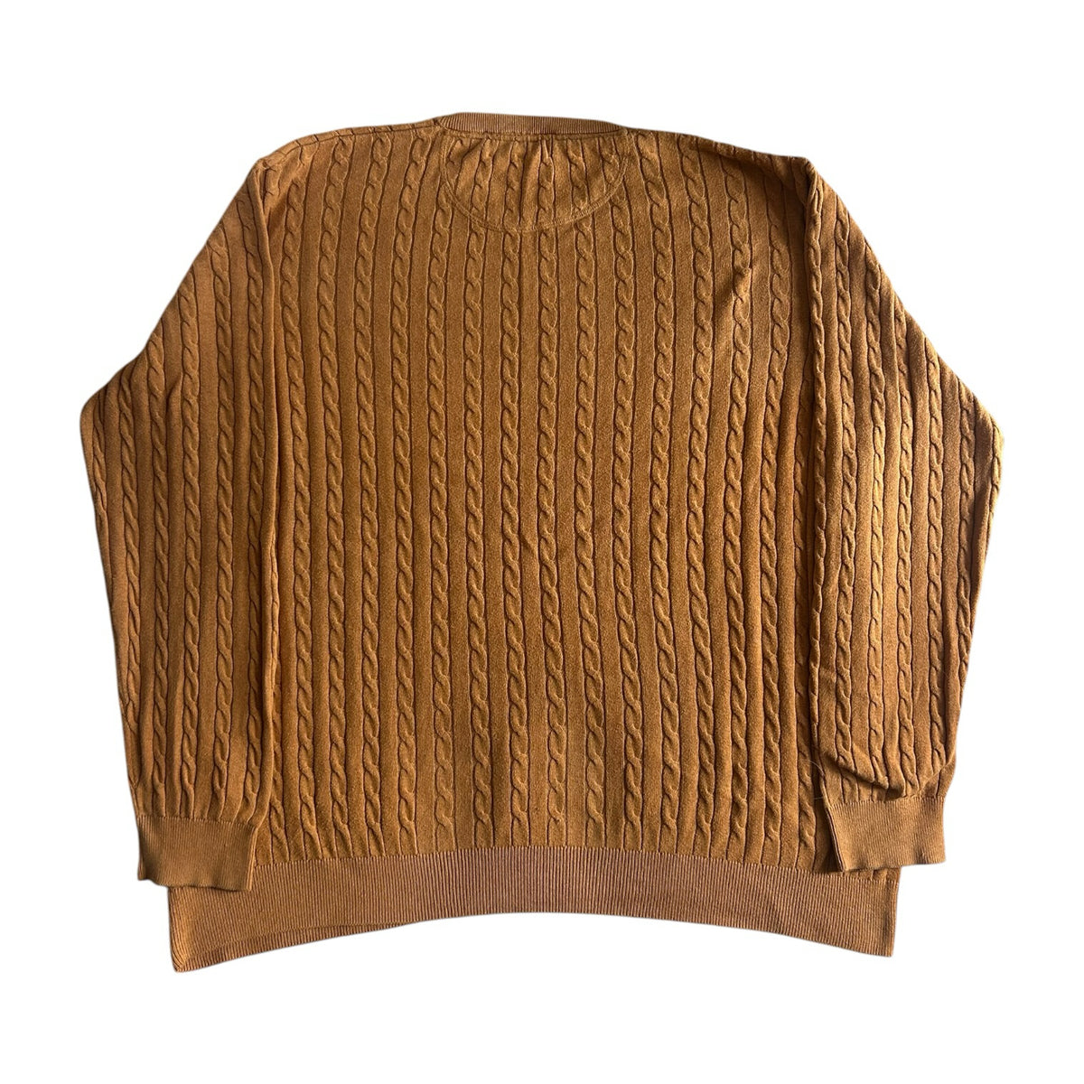 XXL Lincoln Tan Brown Cable Knit Jumper