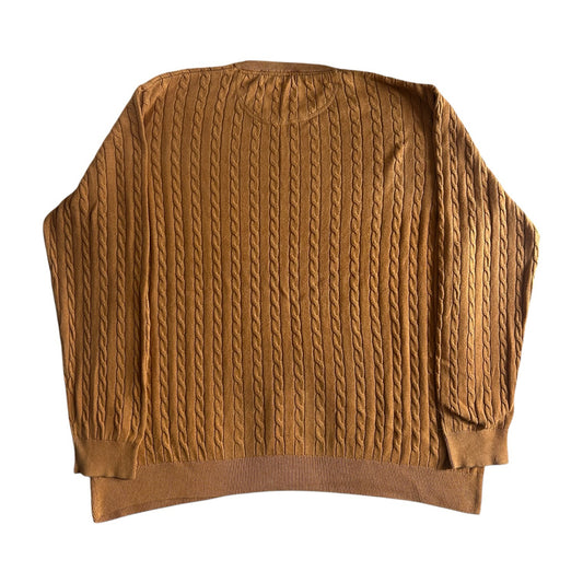 XXL Lincoln Tan Brown Cable Knit Jumper