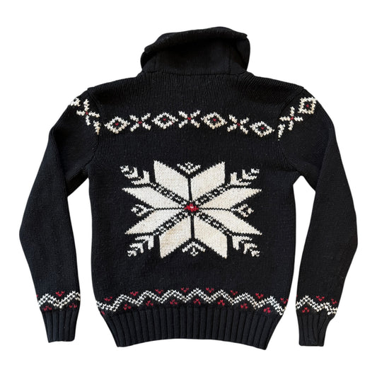 Woman's Small Ralph Lauren Black Knitted Snowflake Jumper