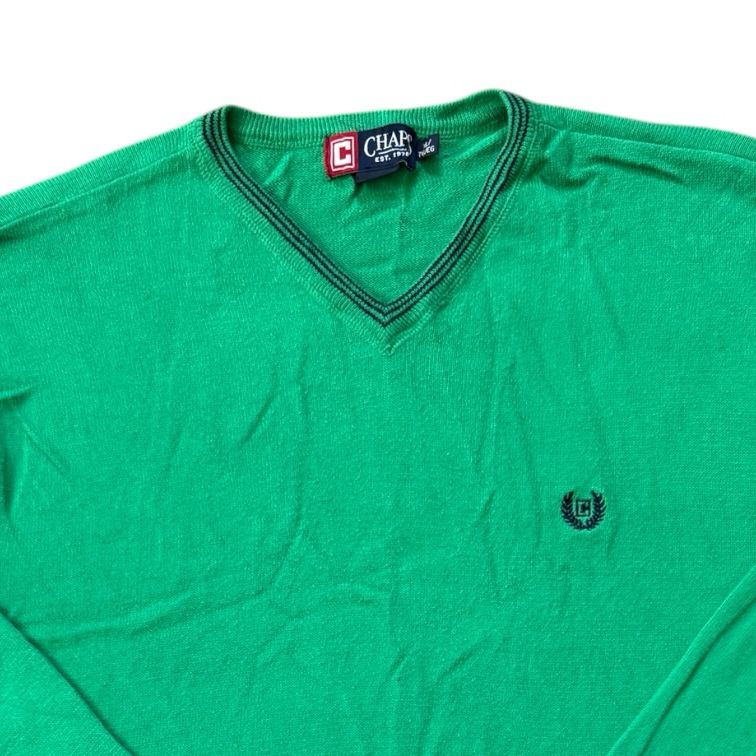 Extra large Chaps Bright Green V-Neck Jumper