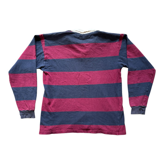 Large Nuttalls Navy and Burgundy Rugby Shirt