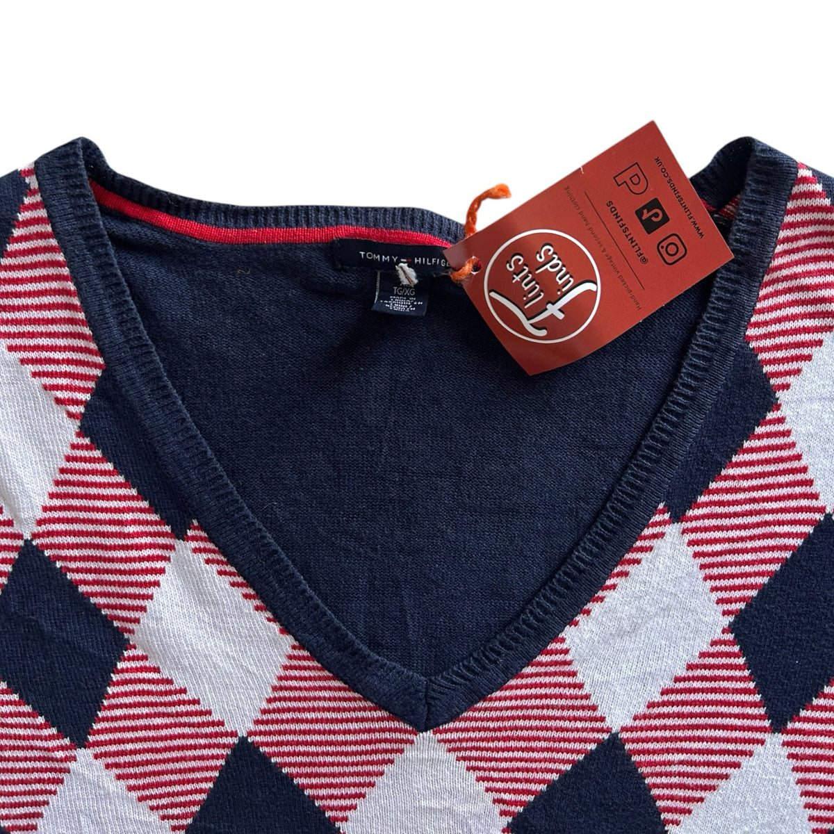 Woman's Extra large Tommy Hilfiger Navy, Red and White Jumper T-Shirt