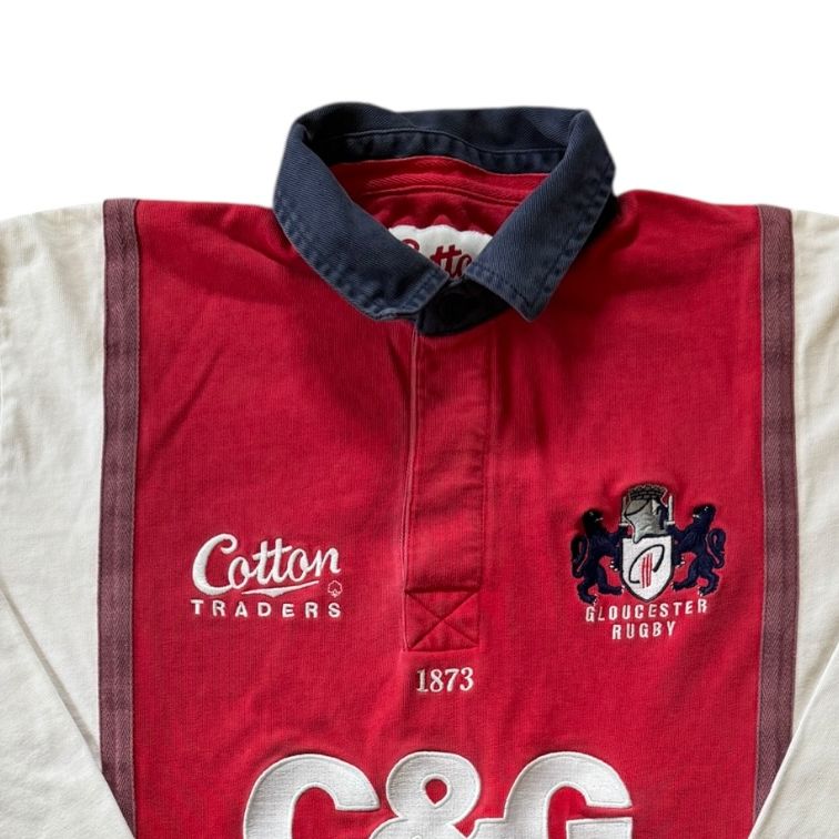 Large Cotton Traders 2003-05 Gloucester Red Rugby Shirt