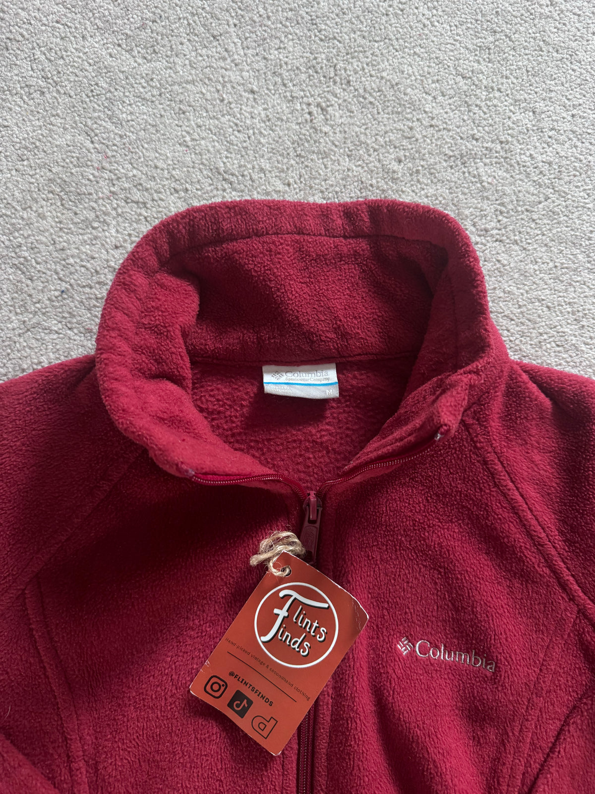 Woman's Medium Columbia Red Full Zip Fleece