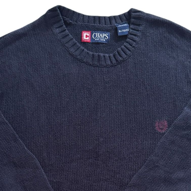 Extra large Chaps Navy Heavy Knitted Jumper