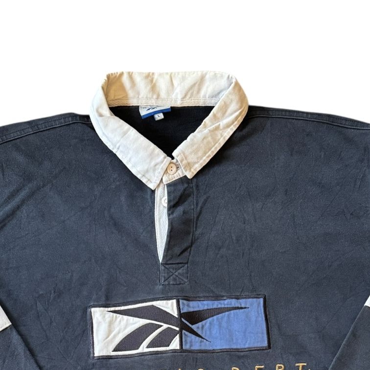 Large Reebok Navy Rugby Shirt
