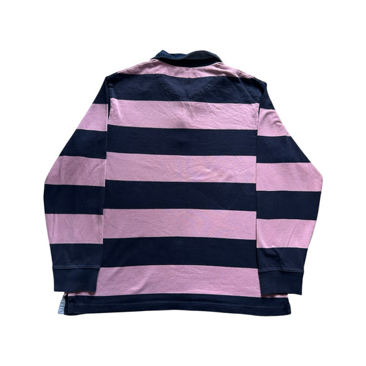 Large Blue Harbour Pink and Navy Rugby Shirt
