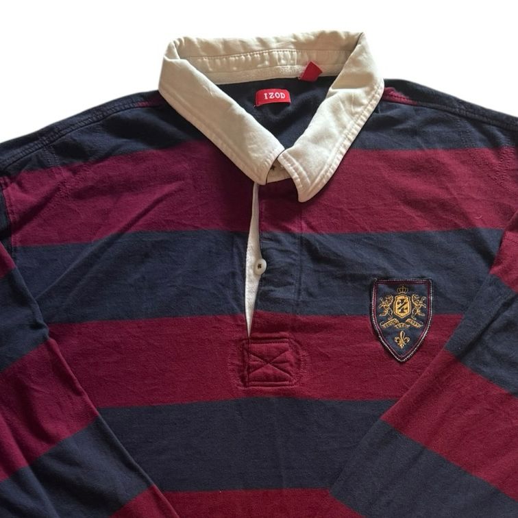 3XL Izod Red and Navy Rugby Shirt