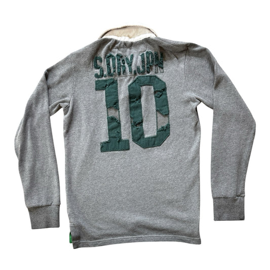 Small Superdry Heavy Weight Grey Rugby Shirt