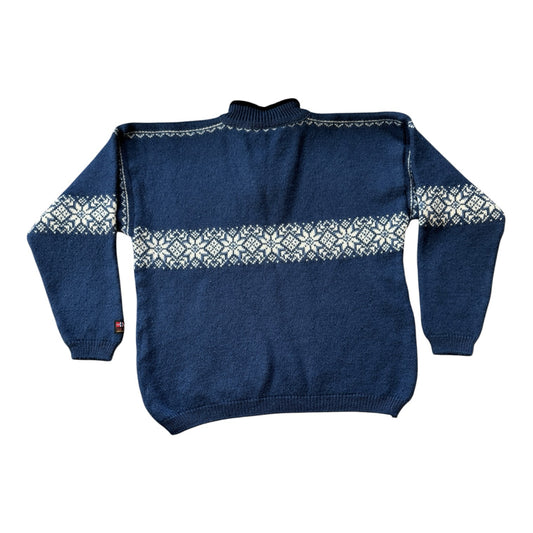 Extra large Gjestal Norwegian Wool Fair Isle 1/4 Zip Jumper