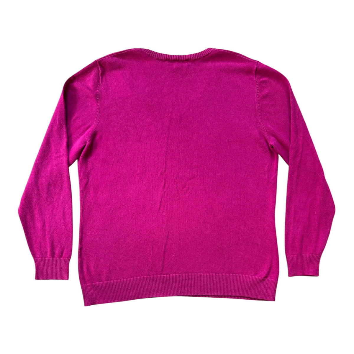Woman's Large Lands' End Pink V-Neck Jumper