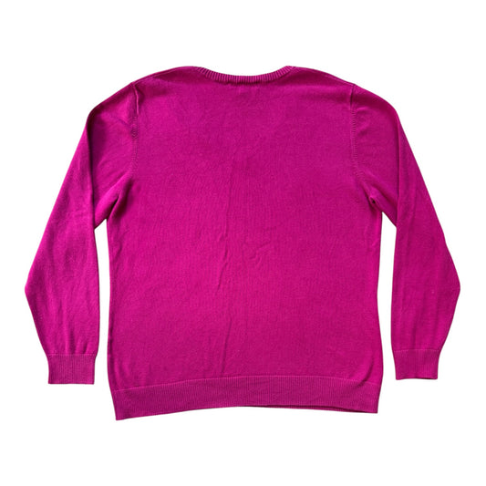 Woman's Large Lands' End Pink V-Neck Jumper