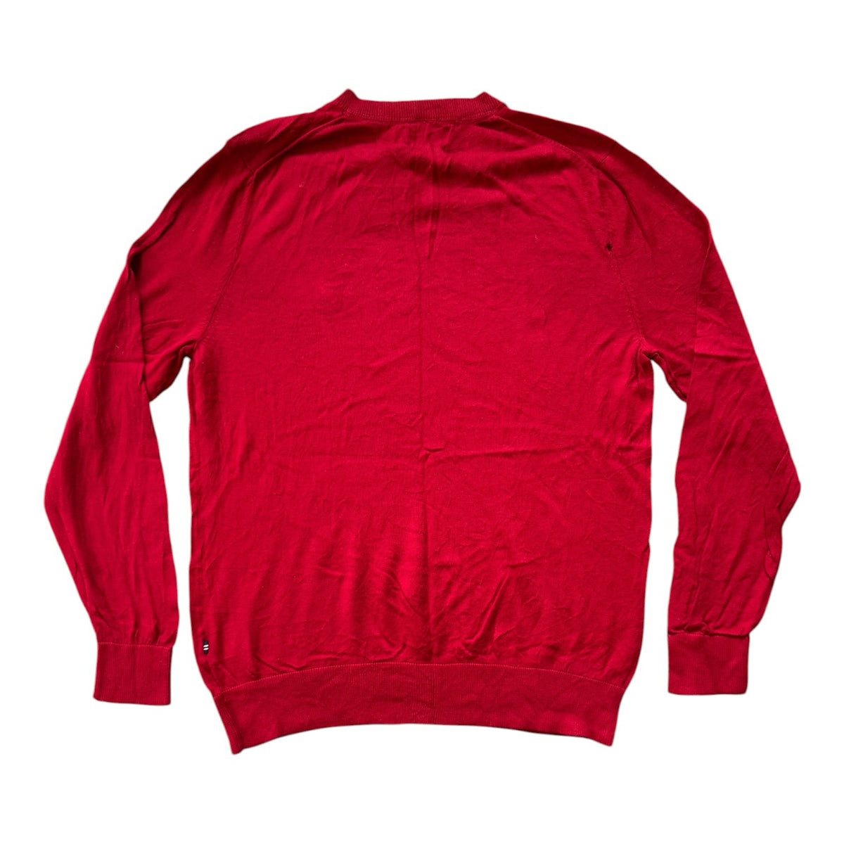 Small Nautica Red V-Neck Jumper - stains