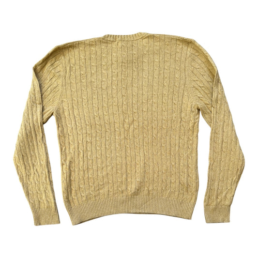 Woman's XXL Lands' End Yellow Cable Knit Jumper