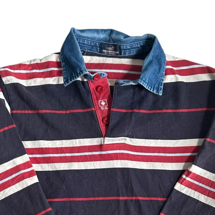 Extra large Giovinni Galli Red, Navy and White Rugby Shirt