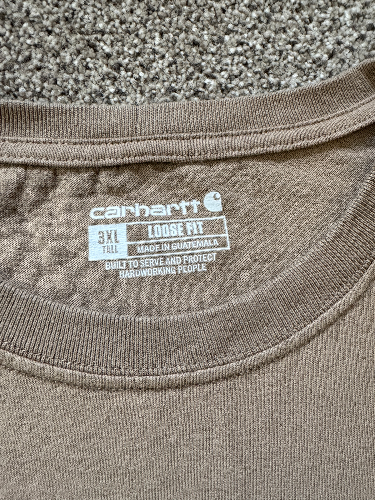 3XL tall Carhartt Beige Pocket T-Shirt