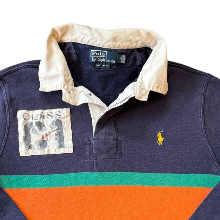 Large Ralph Lauren Navy Rafting Rugby Shirt